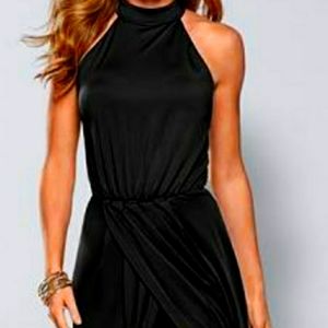 Long drap split dress